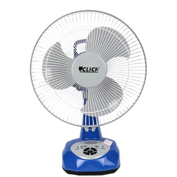Click Rechargeable Table Fan 12'' Blue With USB Charger